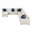 Pemberly Row Microfiber 5-Piece Modular Sectional with Storage Chaise in Beige