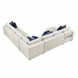 Pemberly Row Microfiber 5-Piece Modular Sectional with Storage Chaise in Beige