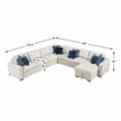 Pemberly Row Microfiber 5-Piece Modular Sectional with Storage Chaise in Beige