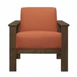 Pemberly Row Solid Wood Accent Chair with Slat Arms & Storage in Walnut & Orange