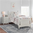 Pemberly Row Wood Twin Platform Bed with Panelled Headboard in White