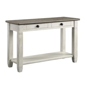 Pemberly Row 2-Tone Wood 2-Drawer Console Table in Antique White