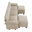 Pemberly Row Chenille 5-Piece Modular Sectional with 2 Ottomans in Taupe