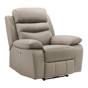 Pemberly Row Top Grain Leather Power Reclining Chair in Latte