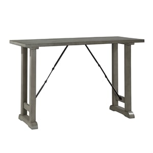 Pemberly Row Wood Counter Height Dining Table with 4 Drawers in Light Gray