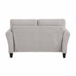 Pemberly Row Transitional Solid Wood and Polyester Love Seat in Gray/Sand Brown