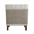 Pemberly Row Button-Tufted Textured Accent Chair with Nailhead Trim in Beige