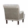 Pemberly Row Button-Tufted Textured Accent Chair with Nailhead Trim in Beige