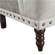 Pemberly Row Button-Tufted Textured Accent Chair with Nailhead Trim in Beige