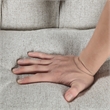 Pemberly Row Button-Tufted Textured Accent Chair with Nailhead Trim in Beige