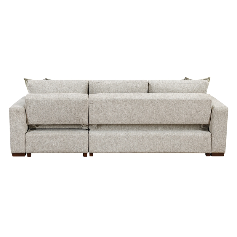 Pemberly Row 2-Pc Sectional Sleeper with Reversible Chaise in Sage Sand