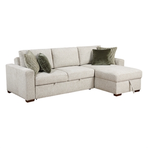 Pemberly Row 2-Pc Sectional Sleeper with Reversible Chaise in Sage Sand