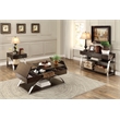 Pemberly Row Metal and Wood Lift Top Coffee Table with Storage in Espresso