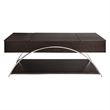 Pemberly Row Metal and Wood Lift Top Coffee Table with Storage in Espresso