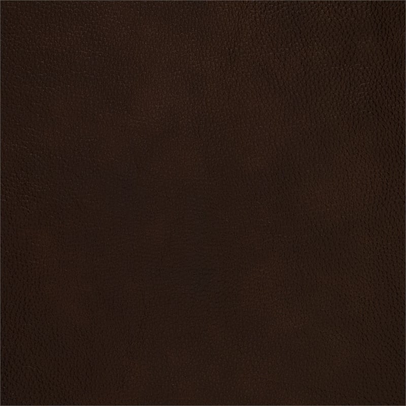 Pemberly Row Top-Grain Leather Push Back Reclining Chair in Brown