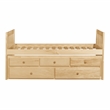 Pemberly Row Wood and MDF Twin Trundle Bed with 2 Drawers in Natural Pine
