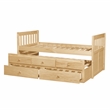 Pemberly Row Wood and MDF Twin Trundle Bed with 2 Drawers in Natural Pine