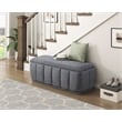 Pemberly Row Lift Top Storage Bench with 300 lb Capacity in Gray