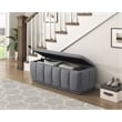 Pemberly Row Lift Top Storage Bench with 300 lb Capacity in Gray
