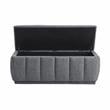 Pemberly Row Lift Top Storage Bench with 300 lb Capacity in Gray