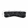 Pemberly Row 3-Piece Faux Leather Reclining Sectional with Console in Black