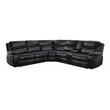 Pemberly Row 3-Piece Faux Leather Reclining Sectional with Console in Black
