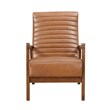 Pemberly Row Faux Leather High Back Accent Chair in Matte Brown
