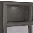 Pemberly Row Queen Platform Bed with LED Headboard and USB Ports in Gray