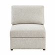 Pemberly Row Microfiber Armless Chair with Pocket Coil Support in Sage Sand