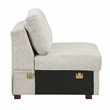 Pemberly Row Microfiber Armless Chair with Pocket Coil Support in Sage Sand