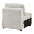 Pemberly Row Microfiber Armless Chair with Pocket Coil Support in Sage Sand