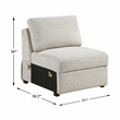 Pemberly Row Microfiber Armless Chair with Pocket Coil Support in Sage Sand