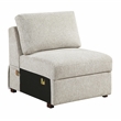 Pemberly Row Microfiber Armless Chair with Pocket Coil Support in Sage Sand