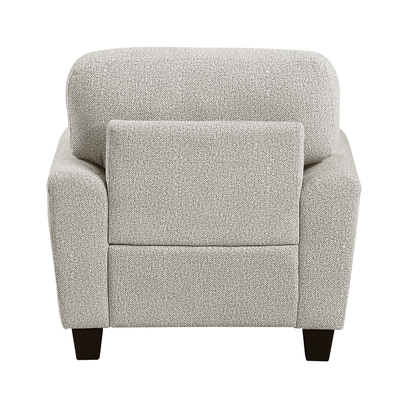 Pemberly Row Chenille Accent Chair with Reversible Cushion in Gray