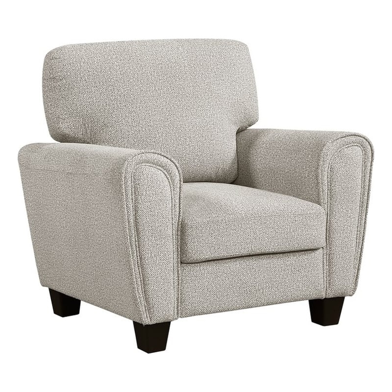 Pemberly Row Chenille Accent Chair with Reversible Cushion in Gray