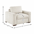 Pemberly Row Microfiber Accent Chair with Pocket Coil Cushions in Beige