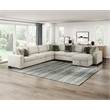 Pemberly Row Microfiber 5-Pc Sectional with Pull-Out Bed & Storage in Sage Sand