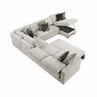 Pemberly Row Microfiber 5-Pc Sectional with Pull-Out Bed & Storage in Sage Sand