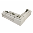 Pemberly Row Microfiber 5-Pc Sectional with Pull-Out Bed & Storage in Sage Sand