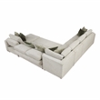 Pemberly Row Microfiber 5-Pc Sectional with Pull-Out Bed & Storage in Sage Sand