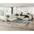 Pemberly Row Microfiber 5-Pc Sectional with Pull-Out Bed & Storage in Sage Sand