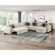 Pemberly Row Microfiber 5-Pc Sectional with Pull-Out Bed & Storage in Sage Sand