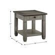 Pemberly Row 2-Tone 1-Drawer End Table with Open Shelf in Antique Gray