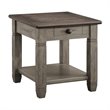 Pemberly Row 2-Tone 1-Drawer End Table with Open Shelf in Antique Gray
