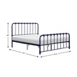 Pemberly Row Full Metal Platform Bed with Accent Joints in Navy Blue