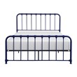 Pemberly Row Full Metal Platform Bed with Accent Joints in Navy Blue
