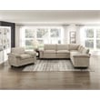 Pemberly Row Chenille Modular Sofa Arms with Adjustable Pillow Top in Taupe