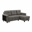 Pemberly Row Boucle Convertible Sectional with Reversible Chaise in Dark Brown