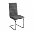 Pemberly Row Metal Dining Side Chair with Faux Leather Seat Set of 2 in Chrome