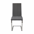 Pemberly Row Metal Dining Side Chair with Faux Leather Seat Set of 2 in Chrome